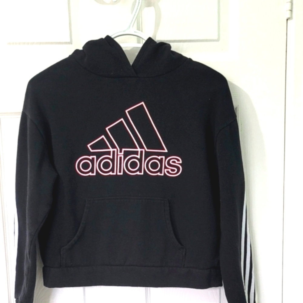 Adidas Youth Pull-Over Crop Hoodie Size L